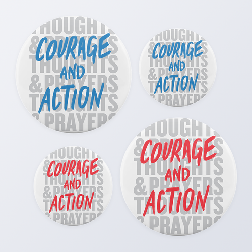 Courage and Action Button Collection (4-Pack)